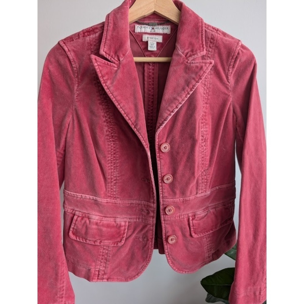 Vintage Y2K Tommy Hilfiger Pink Blazer Jacket 2005 NWT Button Up cinched bratz